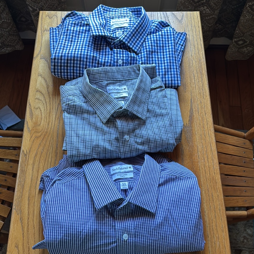 3 men’s Saddlebred dress shirts like new condition